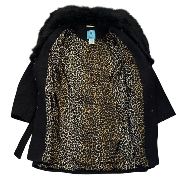 Marciano Wool Blend Tie-Waist Collar Coat Jacket, Chocolate Brown, Size S/P - Picture 8 of 13